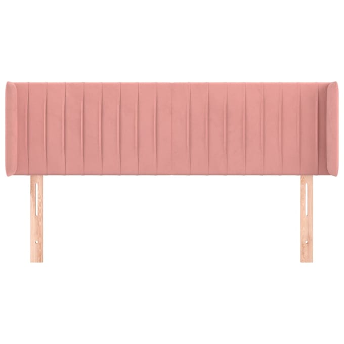 vidaXL - Hoofdbord - met - randen - 147x16x78/88 - cm - fluweel - roze