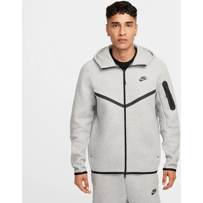 Nike Tech Windrunner herenjack van fleece met rits over de hele lengte Tech - Grijs- Heren, Grijs M