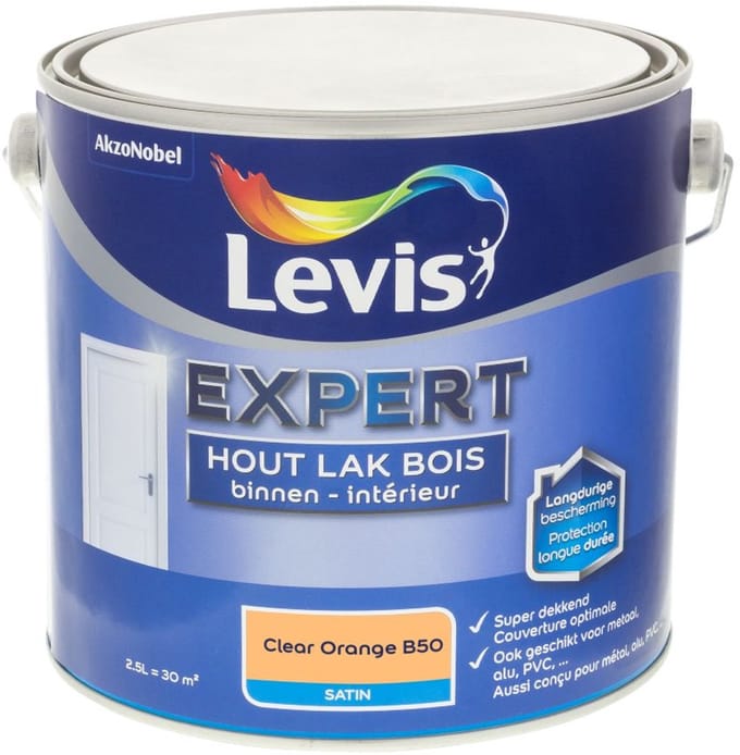 Levis - Expert Hout Lak Binnen Satin Mix - Clear Orange B50 - Mengverf - 2,5 L