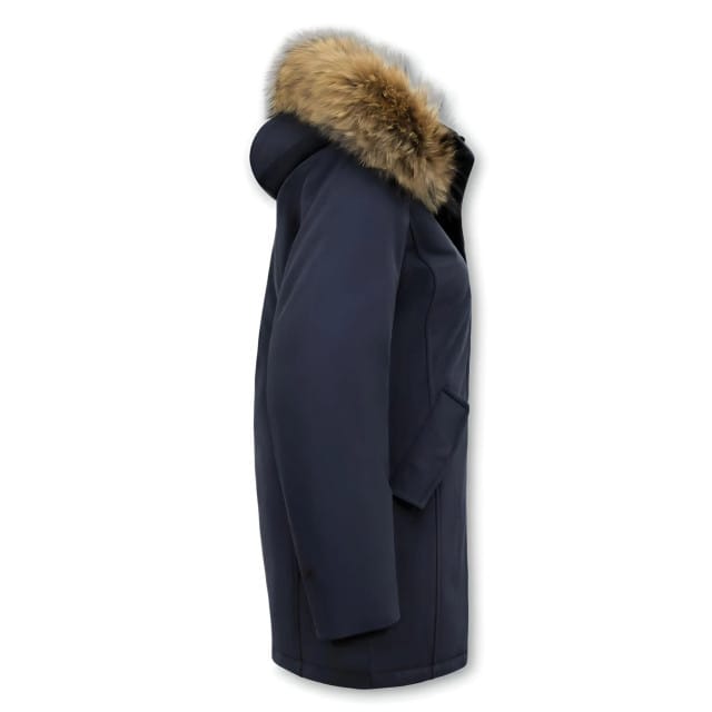 Matogla Winterjas met echte bontkraag slim fit