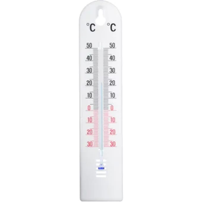 Nature Thermometer - binnen/ buiten - wit - kunststof 5 x 20 cm - Buitenthemometers
