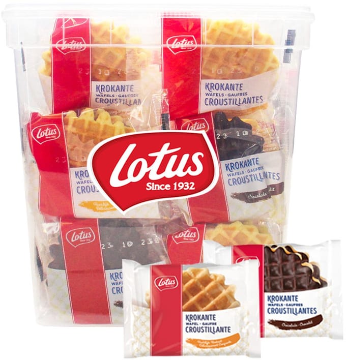 Lotus koekjesmix - Krokante wafels vanille & chocolade - 30 stuks - in herbruikbare box - 615g