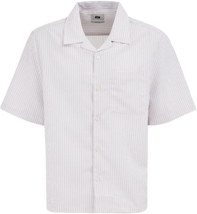 WE Fashion Heren relaxed fit seersucker overhemd