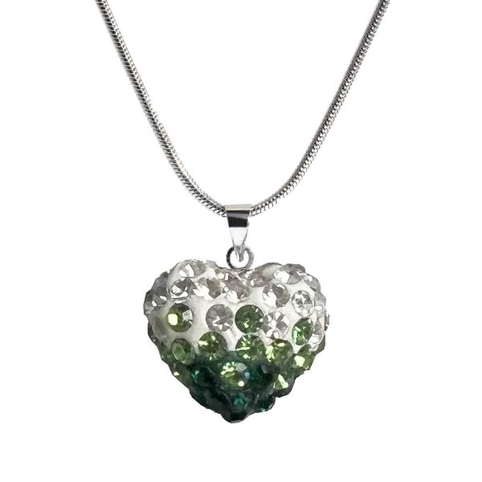Fako Bijoux® - Ketting - Disco Dots - Hart Duo - Groen