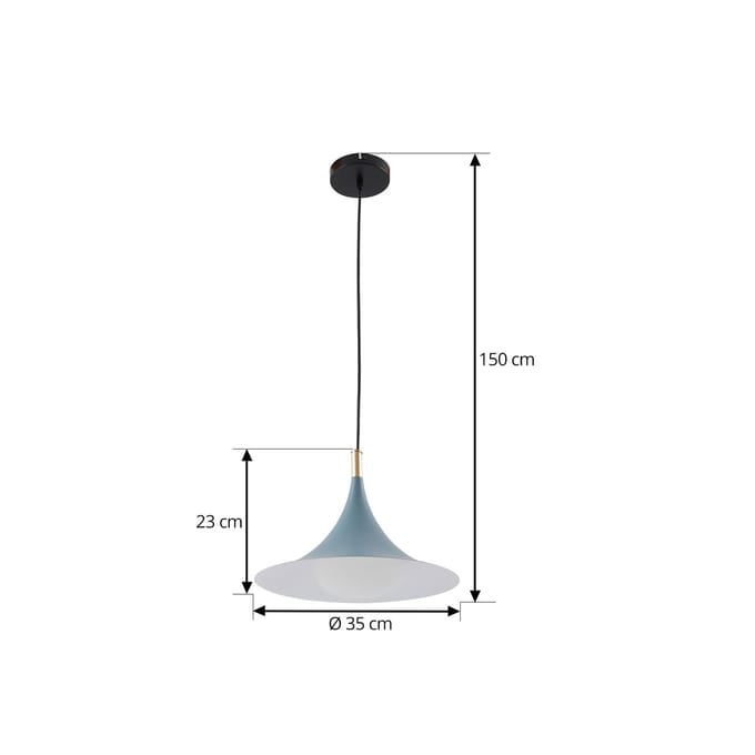 Lindby - hanglamp - 1licht - IJzer - H: 23 cm - G9 - blauw