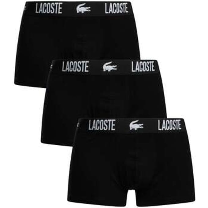 Lacoste Heren Boxershorts Trunks 3-Pack Zwart - Maat XXL