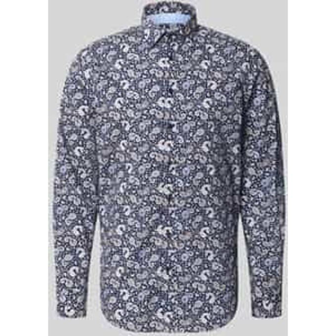 Regular fit vrijetijdsoverhemd met paisleymotief en kentkraag
