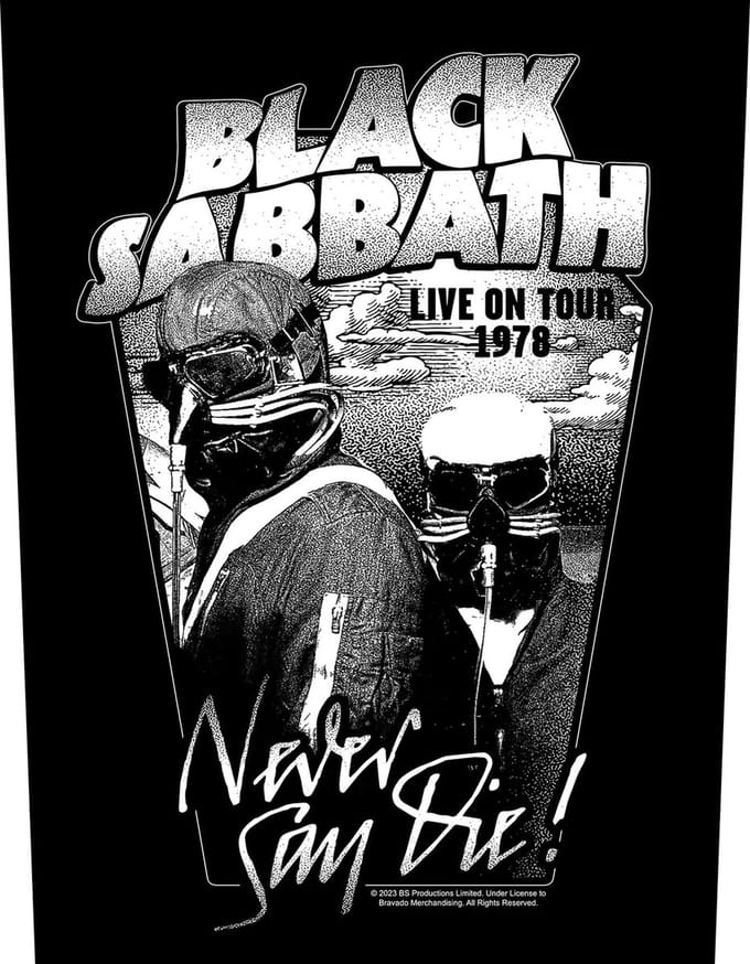 Black Sabbath - Never Say Die Rugpatch - Zwart