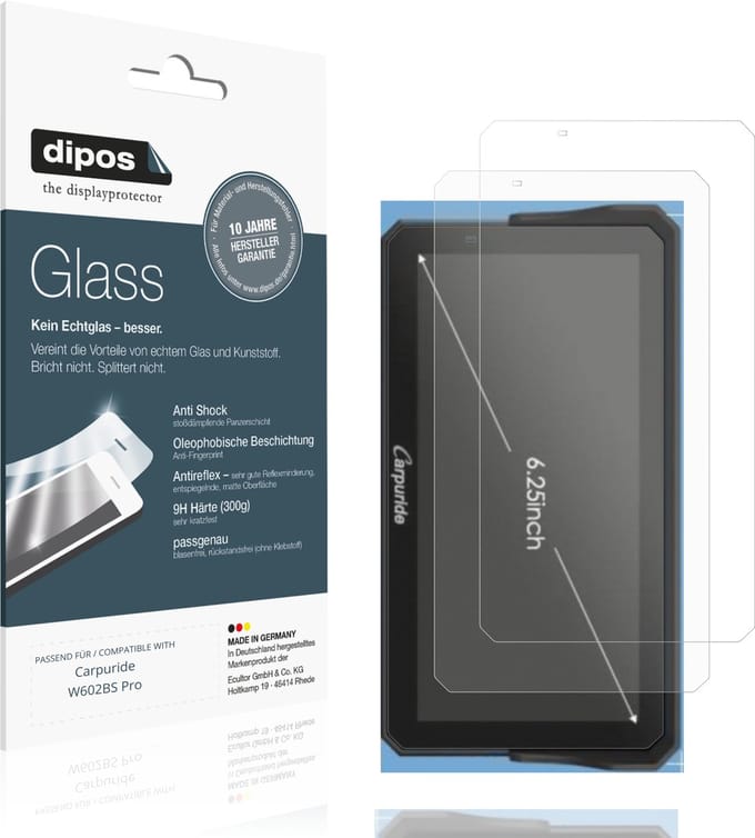 dipos – 2x Matte Pantserfolie geschikt voor Carpuride W602BS Pro | 9H Screenprotector