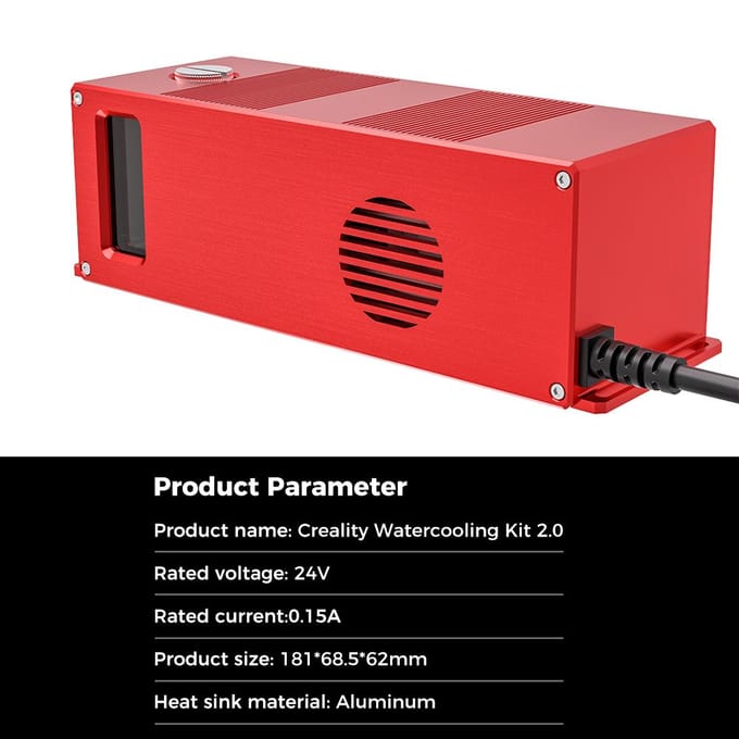 Creality Waterkoeling Kit Pro voor Efficiënte Warmteafvoer Gebruik Stille Centrifugaalpomp Duurzaam rood
