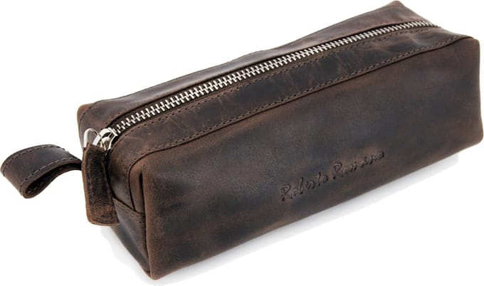 Roberto Romano etui - EMPOLI - bruin - echt leer - 20x6x7cm - JU-48214