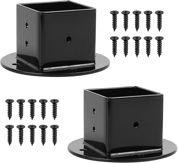 Solidchoice - Zwarte Schroef Sleeve voor 50x50 mm Houten Palen