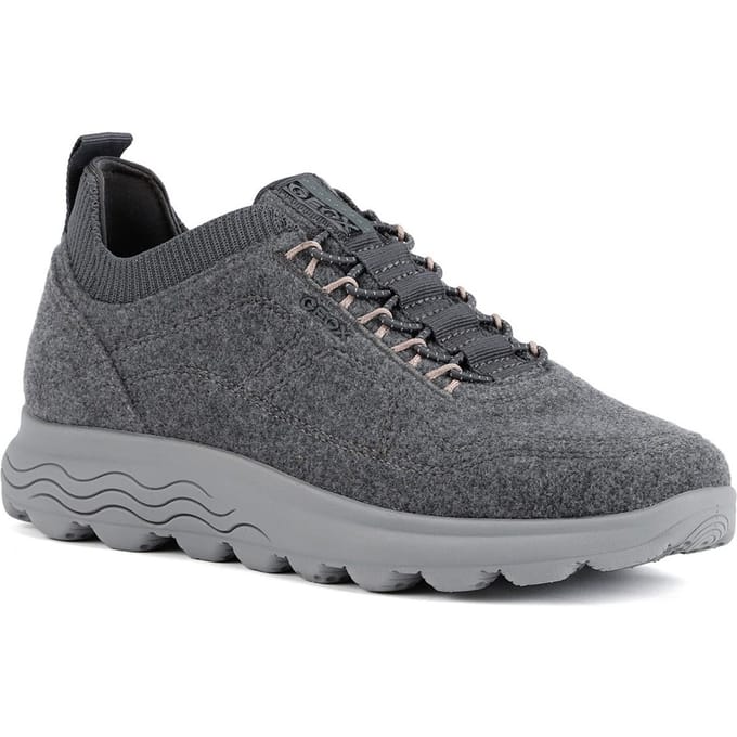 Geox D Spherica A Wollen Blend Dames Antraciet Sneakers