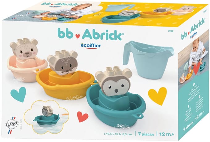 Abrick badspeelgoed bootjes dieren met gieter - kleurrijk badspeelgoed set.