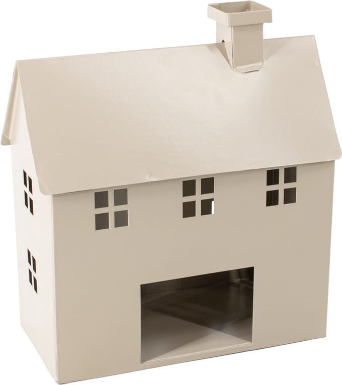 Metalen windlicht huis sand