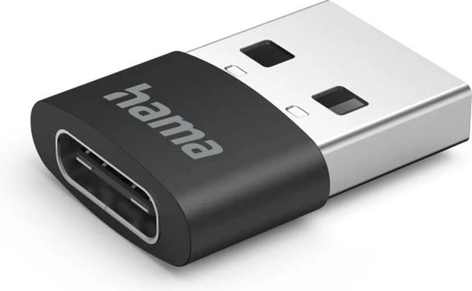Hama USB-C adapter - USB-C aansluiting - USB-A stekker - USB-C hub - 480 Mbps - geschikt voor o.a. Smartphones, camera's, tablets - Compacte adapter - Zwart - 3 stuks