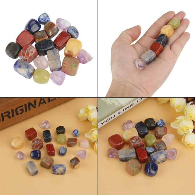 100g Pierre Naturelle Mini Pointe Cristal de Quartz Couleur Mélangée Éclats de Roche Chance Guérison beige