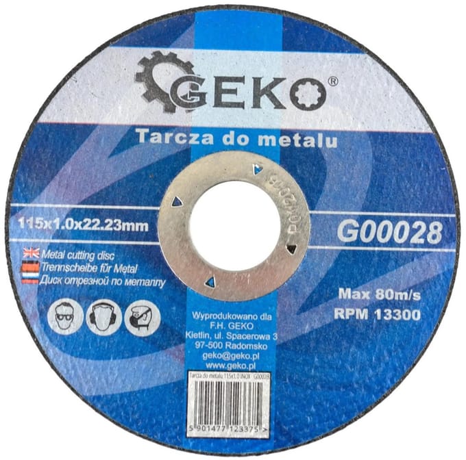 GEKO Metaalschijf - Snelle snede - Aluminiumoxide - 115 mm - 1,0 mm dikte - 25 stuks