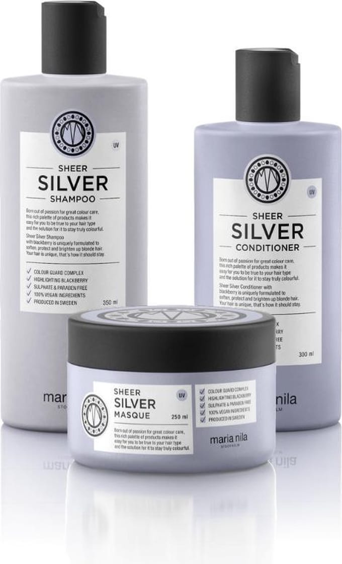 Maria Nila - Sheer Silver Care Set met Masque (Shampoo + Conditioner + Masker)