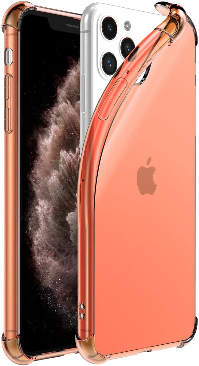 Smartphonica iPhone 11 Pro transparant siliconen hoesje - Rood geschikt voor iPhone 11 Pro