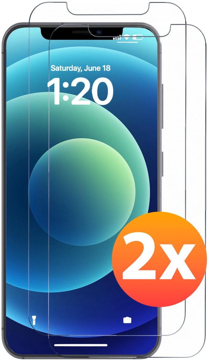 Screenprotector - Geschikt voor iPhone 12 / 12 Pro Tempered Glass screen protector - 2 stuks Beschermglas