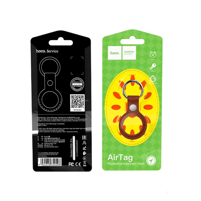 Premium Lederen Hanger voor Apple Airtag - Sleutelhanger - Hoesje  - Bruin