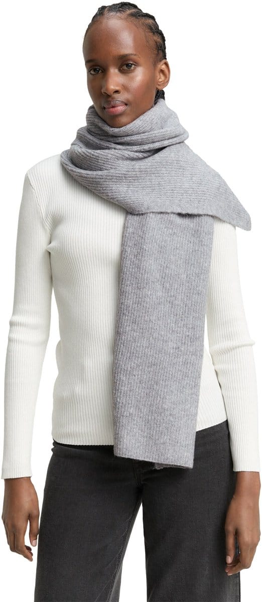 Tom Tailor Denim - Cosy sjaal in gemêleerde look - Maat ONESIZE - Cement Grey Mélange