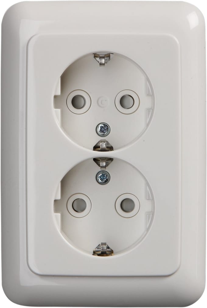 BUSCH-JAEGER Reflex Inbouw wandcontactdoos (wcd) 2-voudig RA vlak model polar wit