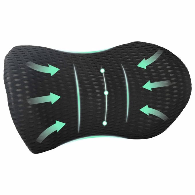 vidaXL - Rugkussen - Zwart - Traagschuim - 46 - x - 24 - x - 11 - cm