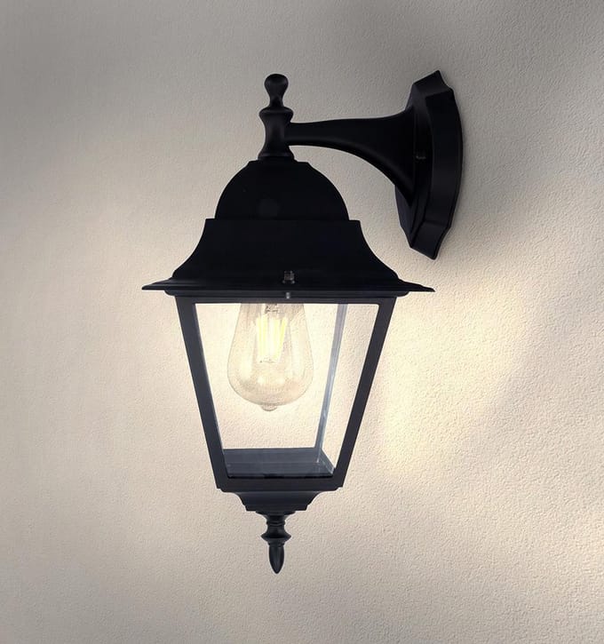 Ledvion - LED Wandlamp - E27 - IP44 - Zwart Vela M