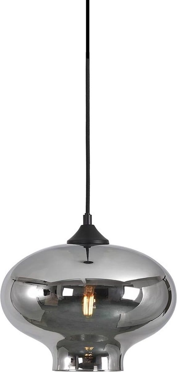Artdelight - Hanglamp Toronto Ø 27 cm rook glas zwart