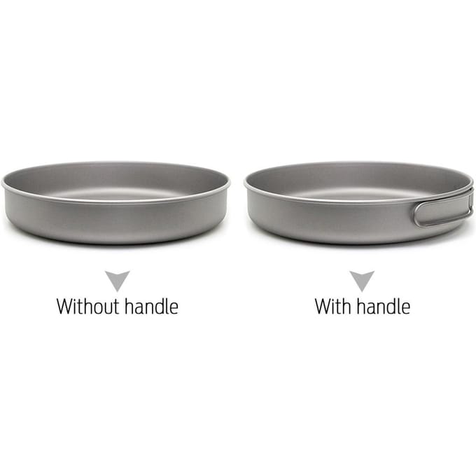 Poêle à frire en titane ultralégère Camping en plein air randonnée pique-nique cuisson poêle Without handle gray