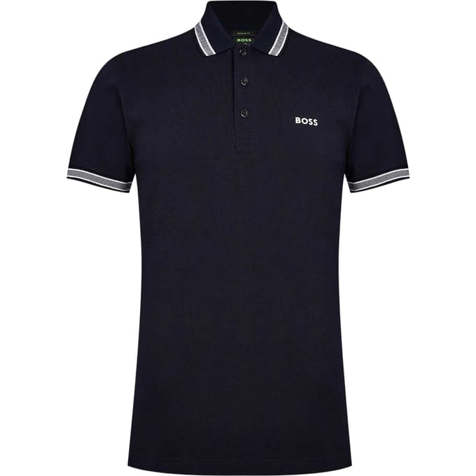 Boss Herenpoloshirt ‘Paddy’ met contrasterende boorden (Marine)