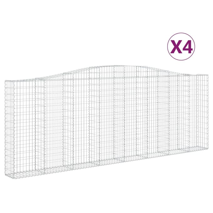 vidaXL - Schanskorven - 4 - st - gewelfd - 400x30x140/160 - cm - ijzer