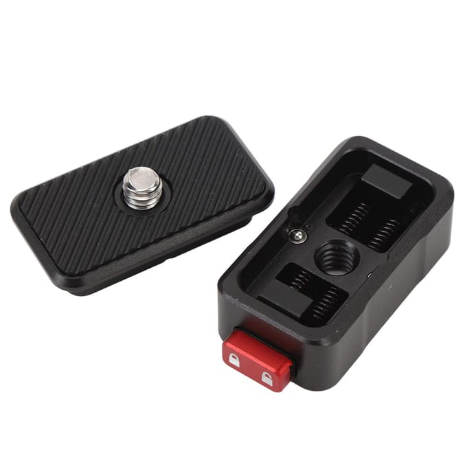 Snelkoppelingsbasis met 1/4 inch schroef Aluminiumlegering Snelkoppelingsplaat voor spiegelloze camera black