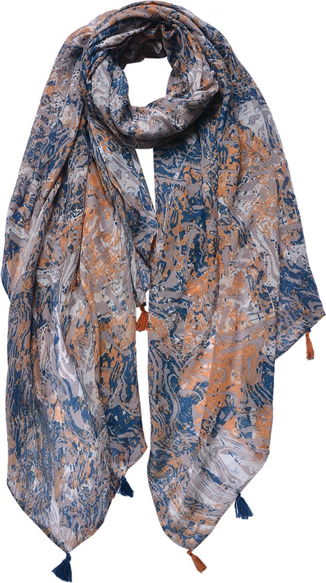 Juleeze Sjaal Dames Print 90x180 cm Oranje Polyester