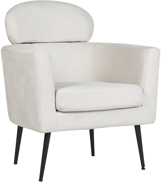 SOBY - Fauteuil - Gebroken wit - Polyester