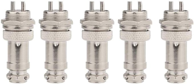 Solidchoice - 5 Stuks GX16 2 Pins Panel Metaal Plug Adapter