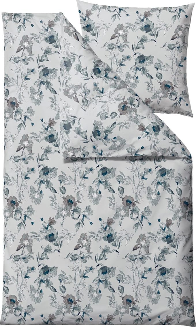Södahl organic Flower burst Beddengoed 135 x 200 cm Teal