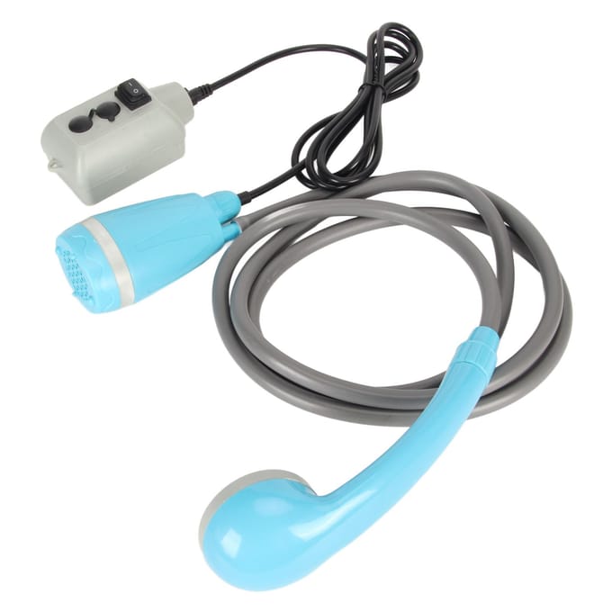 Draagbare Buitendouchekit USB Oplaadbare Campingset met Waterpomp Blauw gray