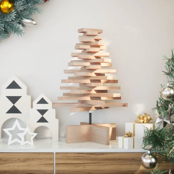 vidaXL - Kerstdecoratie - kerstboom - 60 - cm - massief - grenenhout