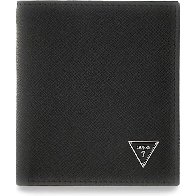 GUESS Leren portemonnee Milano Bifold Wallet Black donkergrijs