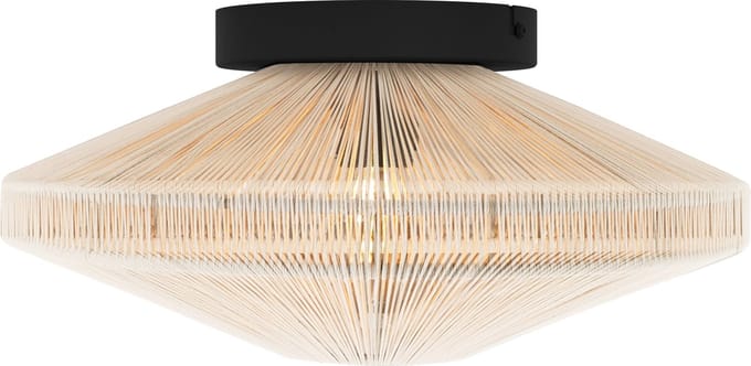 EGLO Midsumer Plafondlamp - E27 - Ø 38 cm - Zwart/Crème - Textiel