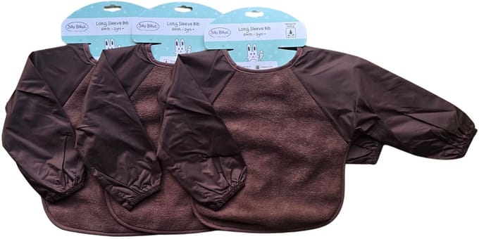 Silly Billyz Fleece small Longsleeve Bibs Choco 3 Stuks