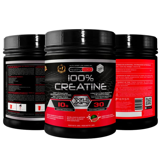 Healthy Fusion 100 % monohydrate de créatine, dose élevée | 10 g de créatine par portion | 300 g de saveur pastèque