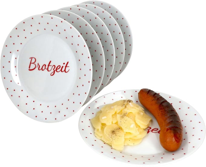 Set van 6 ontbijtborden Berta 19cm rood Snack - 1018960