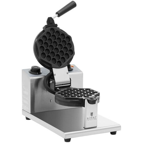 Bubble wafelijzer - rond - 1 grote wafel - 1200 W - Royal Catering RCWM-1200-R2
