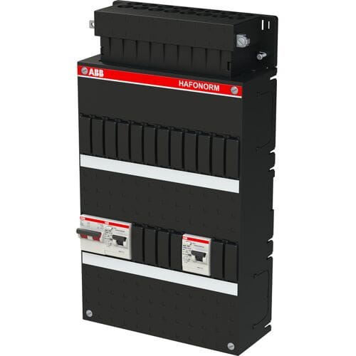 ABB Hafonorm basiskast – 1 fase – 2 aardlekschakelaars – 40A hoofdschakelaar