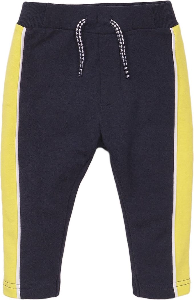 Dirkje - Joggingbroek jongens - Blauw met gele bies - Maat 56