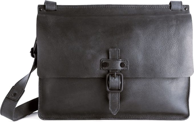 HAROLD'S Leren Business tas Schoudertas Aberdeen Messengerbag Black Zwart